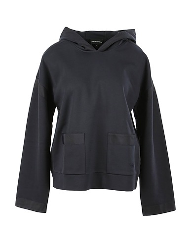 EMPORIO ARMANI Hooded track jacket  Midnight blue 100% Viscose