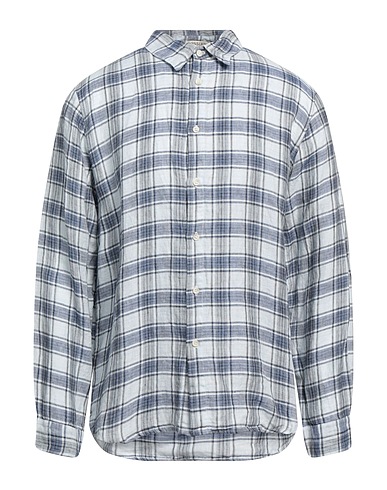 CROSSLEY Checked shirt Blue 100% Linen