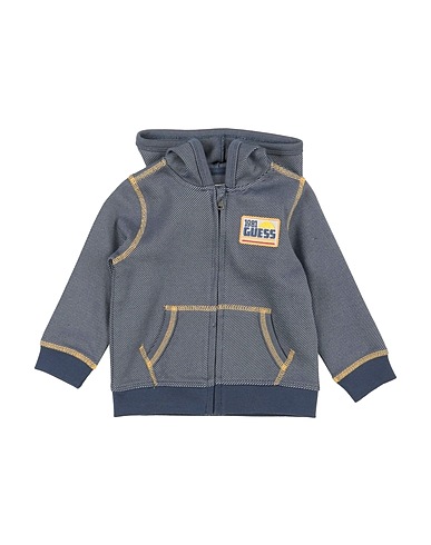 GUESS Hooded sweatshirt Slate blue 84% Cotton, 16% Polyester, Elastane