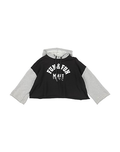 FUN & FUN Hooded track jacket  Black 95% Cotton, 5% Elastane
