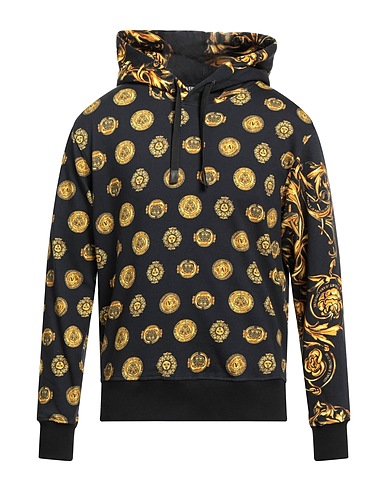 VERSACE JEANS COUTURE Hooded track jacket  Black 100% Cotton