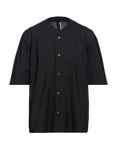 LOW BRAND Solid colour shirt Black 54% Virgin Wool, 45% Polyester, 1% Elastane