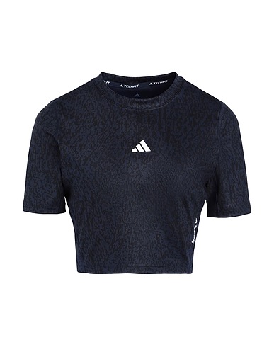 ADIDAS Crop top TF AOP FITCRO T Midnight blue 73% Recycled polyester, 27% Elastane