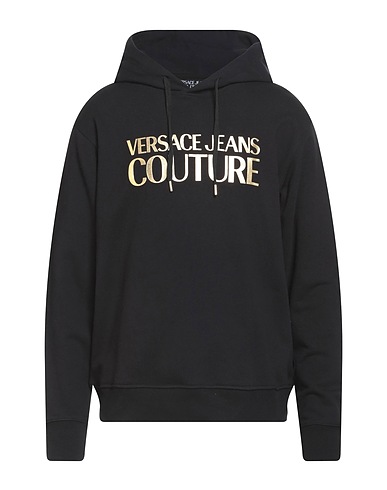 VERSACE JEANS COUTURE Felpa Nero 100% Cotone, Elastan