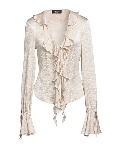 BLUMARINE Camicie e bluse tinta unita Beige 65% Acetato, 35% Seta