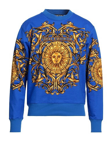 VERSACE JEANS COUTURE Sweatshirt Blue 100% Cotton, Elastane