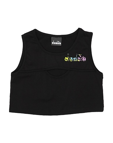 DIADORA T-shirt Black 95% Cotton, 5% Elastane
