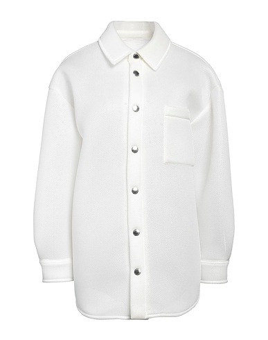 KHRISJOY Solid color shirts & blouses White 100% Polyester