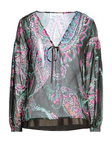 VIRNA DRÒ Top Dark green 80% Cotton, 20% Silk