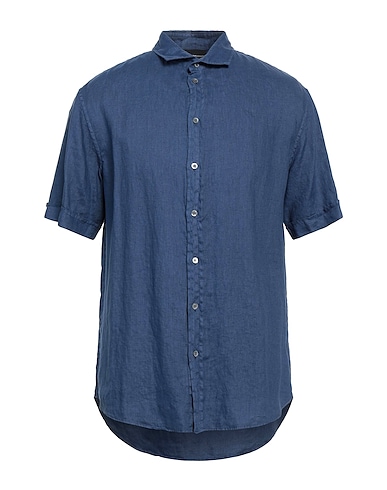 EMPORIO ARMANI Linen shirt Navy blue 100% Linen
