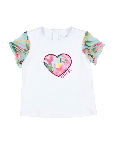 GUESS T-shirt White 95% Cotton, 5% Elastane, Polyester