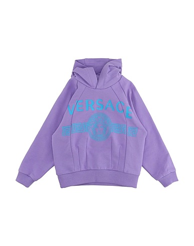 VERSACE YOUNG Hooded track jacket  Lilac 94% Cotton, 6% Elastane
