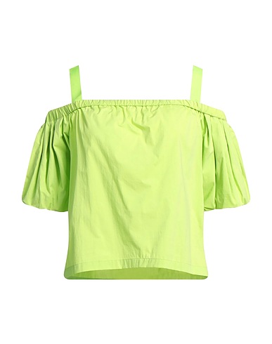 EMMA & GAIA Off-the-shoulder top Lime green 65% Cotton, 32% Polyamide, 3% Elastane