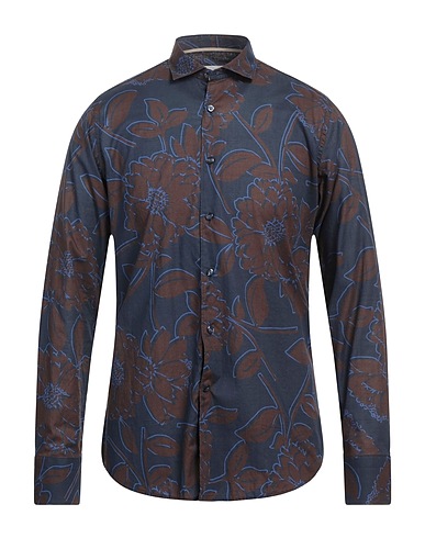 TINTORIA MATTEI 954 Patterned shirt Midnight blue 100% Cotton