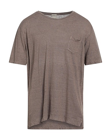 MASSIMO ALBA Basic T-Shirt Khaki 100% Linen