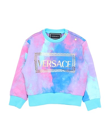 VERSACE YOUNG Sweatshirt Azure 94% Cotton, 6% Elastane