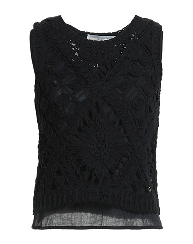 GUESS トップス ブラック コットン 95% / ナイロン 5%