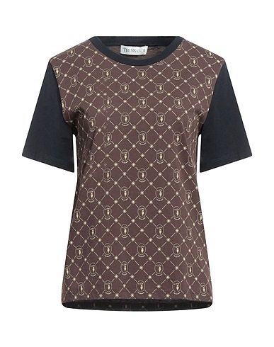 TRUSSARDI T-shirt Dark brown 100% Cotton