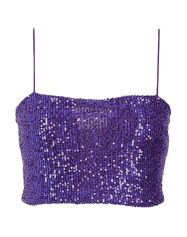 8 by YOOX Crop top SEQUIN CROP TOP
 Purple 92% Polyester, 8% Elastane