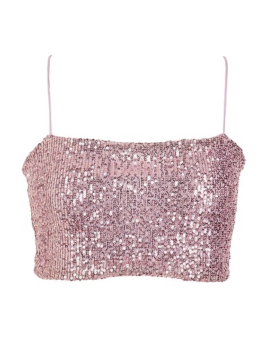 8 by YOOX Crop top SEQUIN CROP TOP
 Lilac 92% Polyester, 8% Elastane
