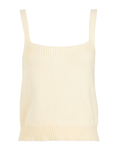8 by YOOX Top ORGANIC COTTON KNIT TOP
 Avorio 100% Cotone organico