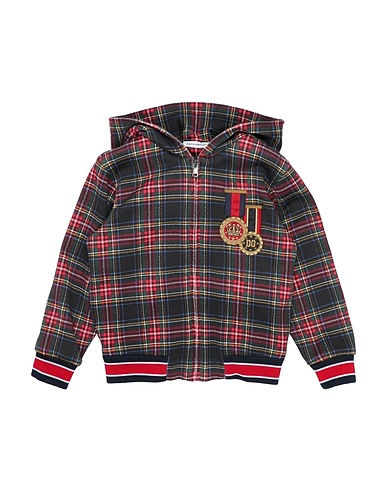DOLCE&GABBANA Hooded track jacket  Red 100% Cotton, Elastane