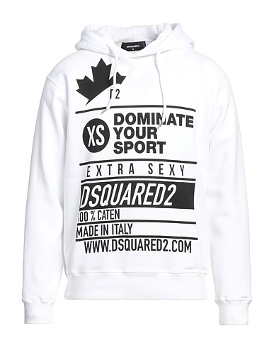 DSQUARED2 Hooded sweatshirt White 100% Cotton, Elastane