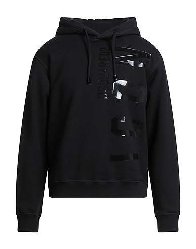 DSQUARED2 Hooded track jacket  Black 100% Cotton, Elastane