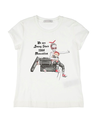 MONNALISA T-shirt White 95% Cotton, 5% Elastane