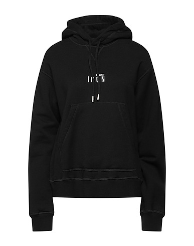 DSQUARED2 Hooded sweatshirt Black 100% Cotton, Elastane