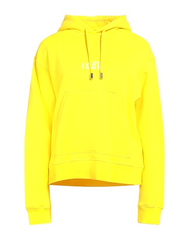 DSQUARED2 Hooded track jacket  Yellow 100% Cotton, Elastane