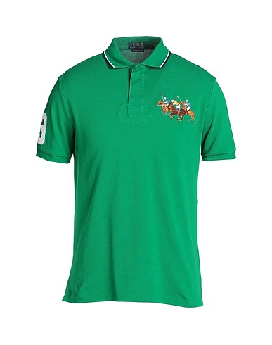 POLO RALPH LAUREN Polo shirt CUSTOM SLIM FIT TRIPLE-PONY POLO SHIRT
 Green 100% Cotton