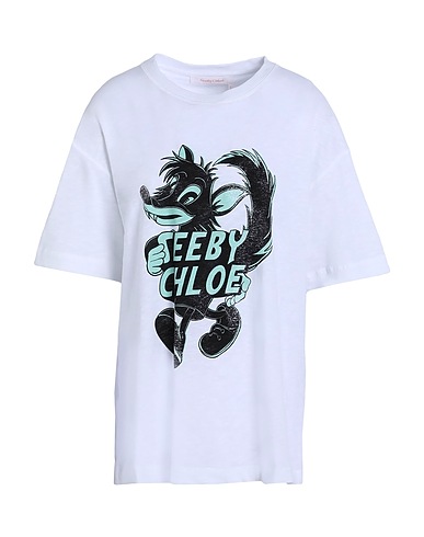 SEE BY CHLOÉ Oversize-T-Shirt White 100% Cotton