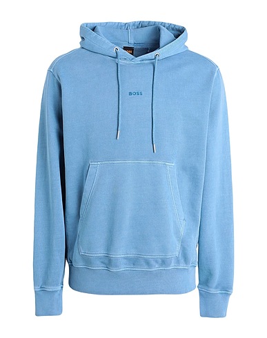 BOSS Hooded track jacket  Pastel blue 100% Cotton, Elastane