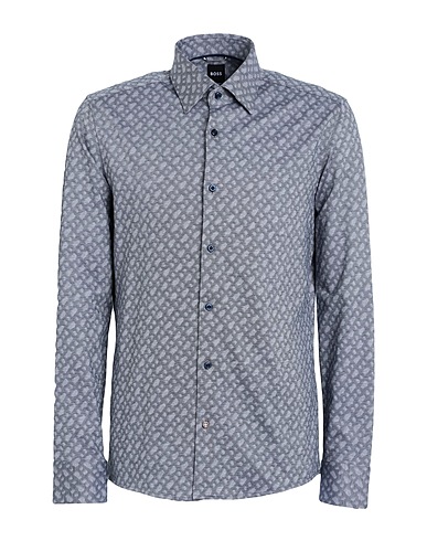 BOSS Patterned shirt Grey 100% Cotton