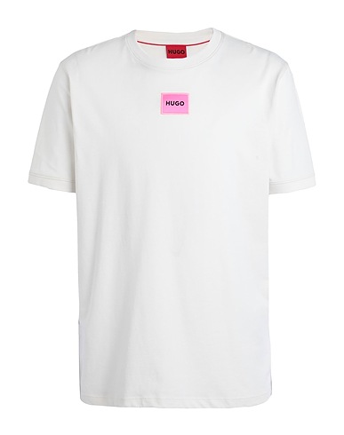 HUGO Basic T-shirt Off white 100% Cotton