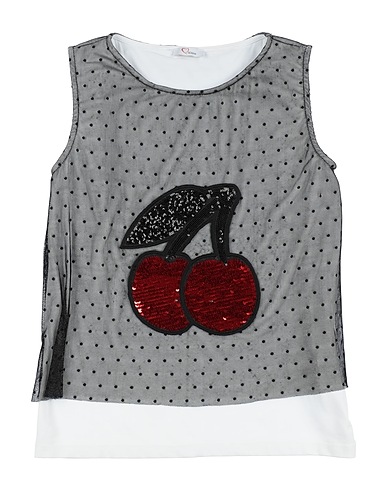 Q COME QUORE Top Nero 95% Cotone, 5% Elastan