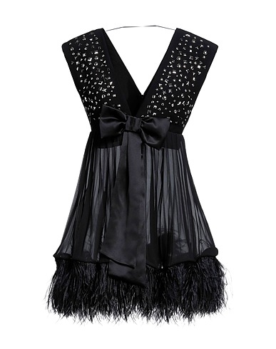 JOHN RICHMOND Top Black 50% Viscose, 50% Acetate, Silk, Ostrich feathers