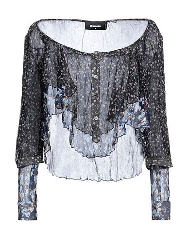 DSQUARED2 Floral shirts & blouses Midnight blue 100% Silk