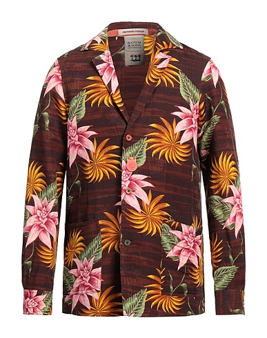 SCOTCH & SODA テーラードジャケット ブラウン リネン 60% / EcoVero™ レーヨン 40%