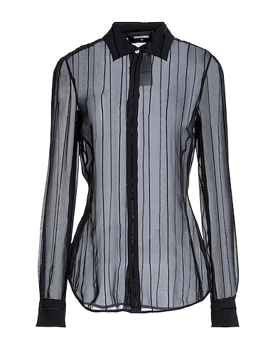 DSQUARED2 Solid colour shirts & blouses Black 92% Silk, 8% Viscose