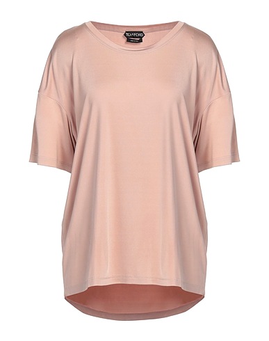 TOM FORD Basic T-shirt Beige 83% Viscose, 17% Silk