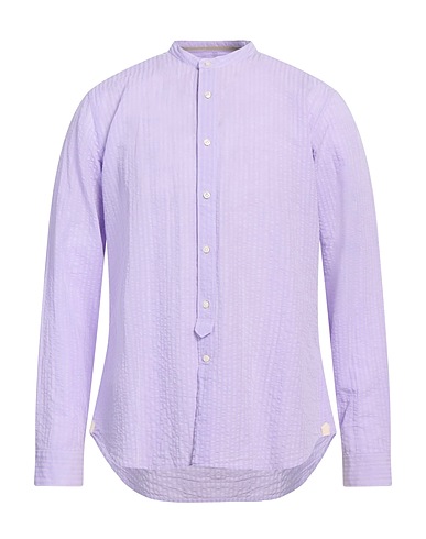TINTORIA MATTEI 954 Solid color shirt Lilac 80% Cotton, 20% Linen