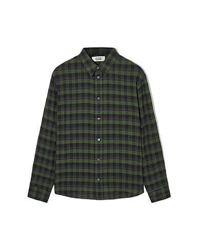 COS Checked shirt Dark green 99% Cotton, 1% Elastane