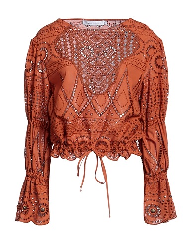 SPACE SIMONA CORSELLINI Top Tan 60% Polyester, 40% Cotton