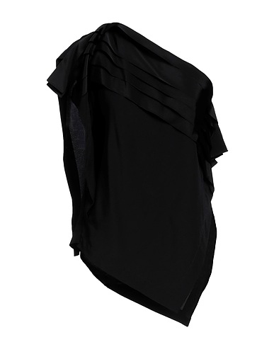 BARBARA BUI One-shoulder top Black 100% Silk, Viscose, Polyester