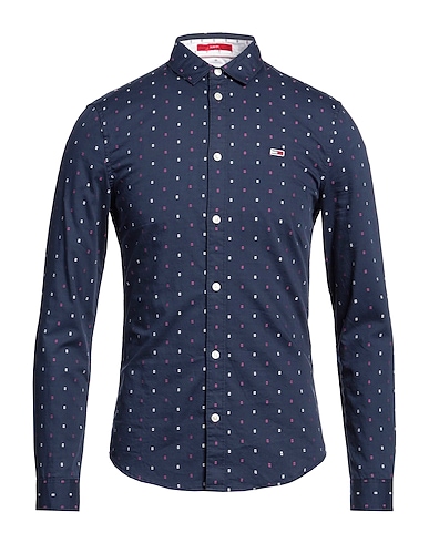 TOMMY JEANS Patterned shirt Midnight blue 100% Cotton