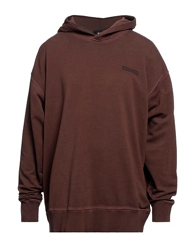 DSQUARED2 Hooded track jacket  Brown 100% Cotton, Elastane