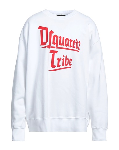 DSQUARED2 Felpa Bianco 100% Cotone, Elastan
