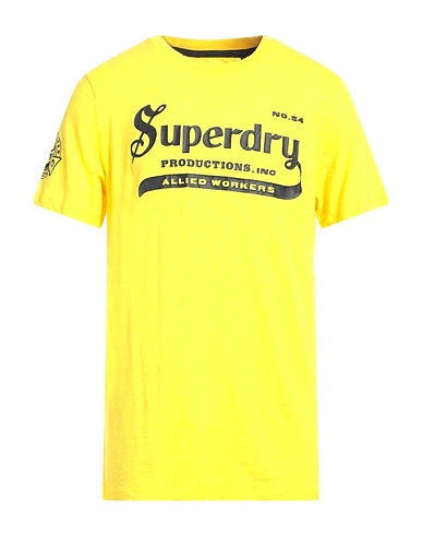 SUPERDRY T-shirt Yellow 100% Cotton